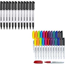 SFAIH Black + 12 Colors Dry Erase Markers Fine Tip Whiteboard Markers Standard Set For Office Teams, Teachers, Classrooms, Training Sessions | Low-Odor