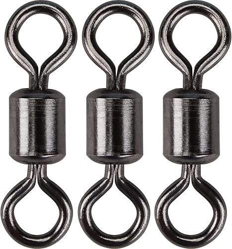 Aparejos de bagre, Swilvels de pesca, barril rodante, conectores terminales de níquel negro, accesorios de kayak para kit de señuelos para jigs de