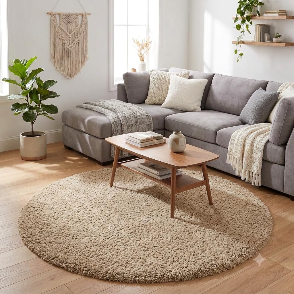 Beige Cotton Braided Rug - 5x7 Feet -15 Beige Cotton Braided Rug - 5x7 Feet -15