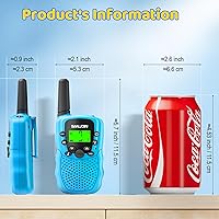Vista 6 de Walkie Talkies para Niños Recargables, 2000 mAh Duración de 3-4 Días Radios de 2 Vías Juguetes para Niños de 3-12 Años, Niños y Niñas para Exterior