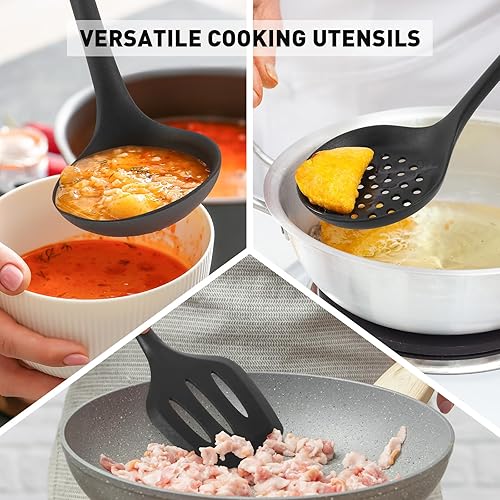 Miniatura 6 de Duxtop Juego de utensilios de cocina de silicona, 3 piezas, utensilios de cocina resistentes al calor de 400 F para utensilios de cocina