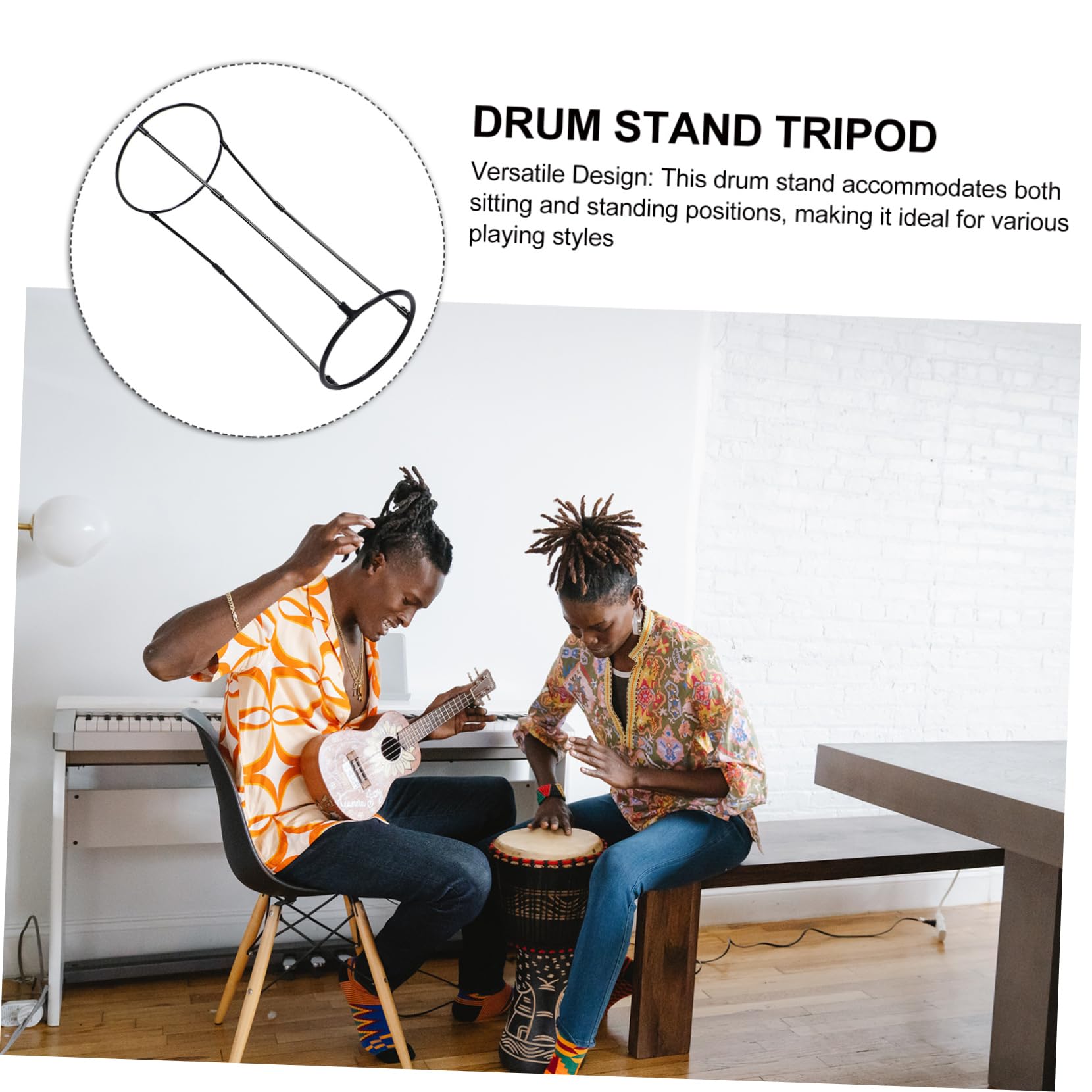 Cabilock Soporte para Djembé Africano de Acero al Carbono, Accesorios de Batería para Adultos y Principiantes, Diseño Versátil para Uso en Casa Escenario
