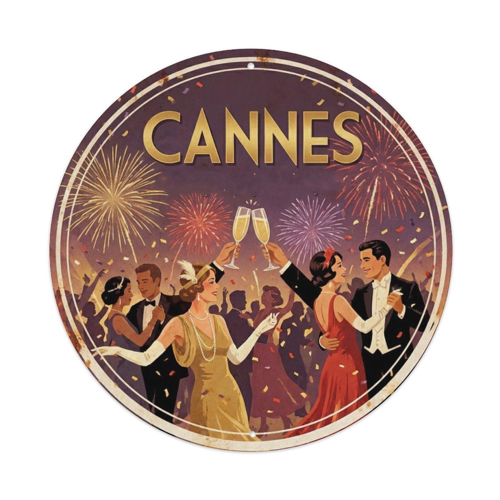 Cannes France Classic Party Gala Heritage Travel Metal Tin Sign
