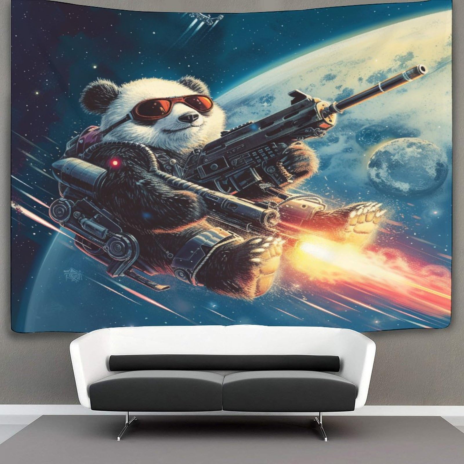 kaiyun Space Panda Tapestry,Animal Wall Art Aesthetic Home Decoration for Living Room Dorm 180cmx230cm