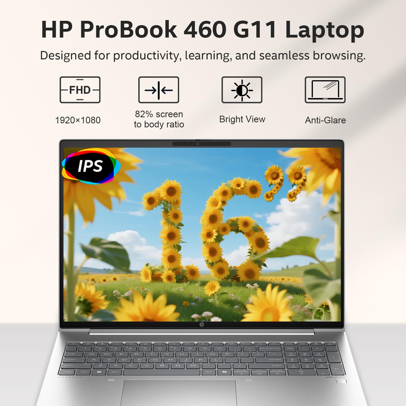HP ProBook 460 G11 Business Laptop, 16" FHD Display, Intel Core Ultra 5 125U (Beats i7-1355U), 8GB DDR5 RAM, 512GB PCle SSD Lifetime Win 11 Pro with Al Copilot, Wi-Fi6, Wolf Security, Patented KB Kit