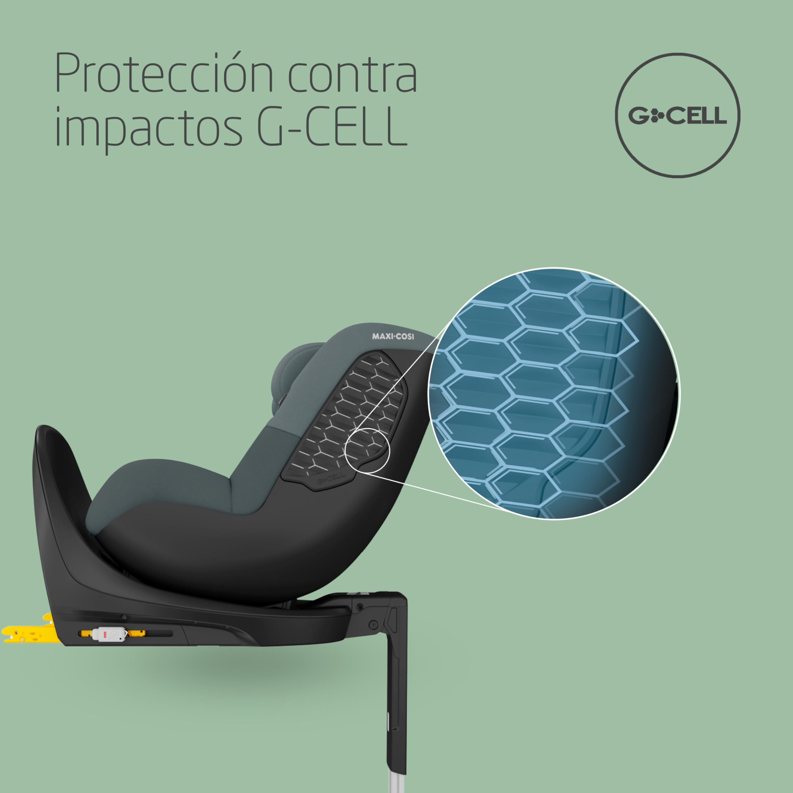 Maxi-Cosi Mica 360 S, Silla Coche 360 Giratoria, ISOFIX, 3M-4A(61-105 cm), Silla Coche Bebé i-Size, Giro FlexiSpin, 5 Posiciones Reclinación, Protección G-CELL, Arnés Fácil Poner, Tonal Graphite