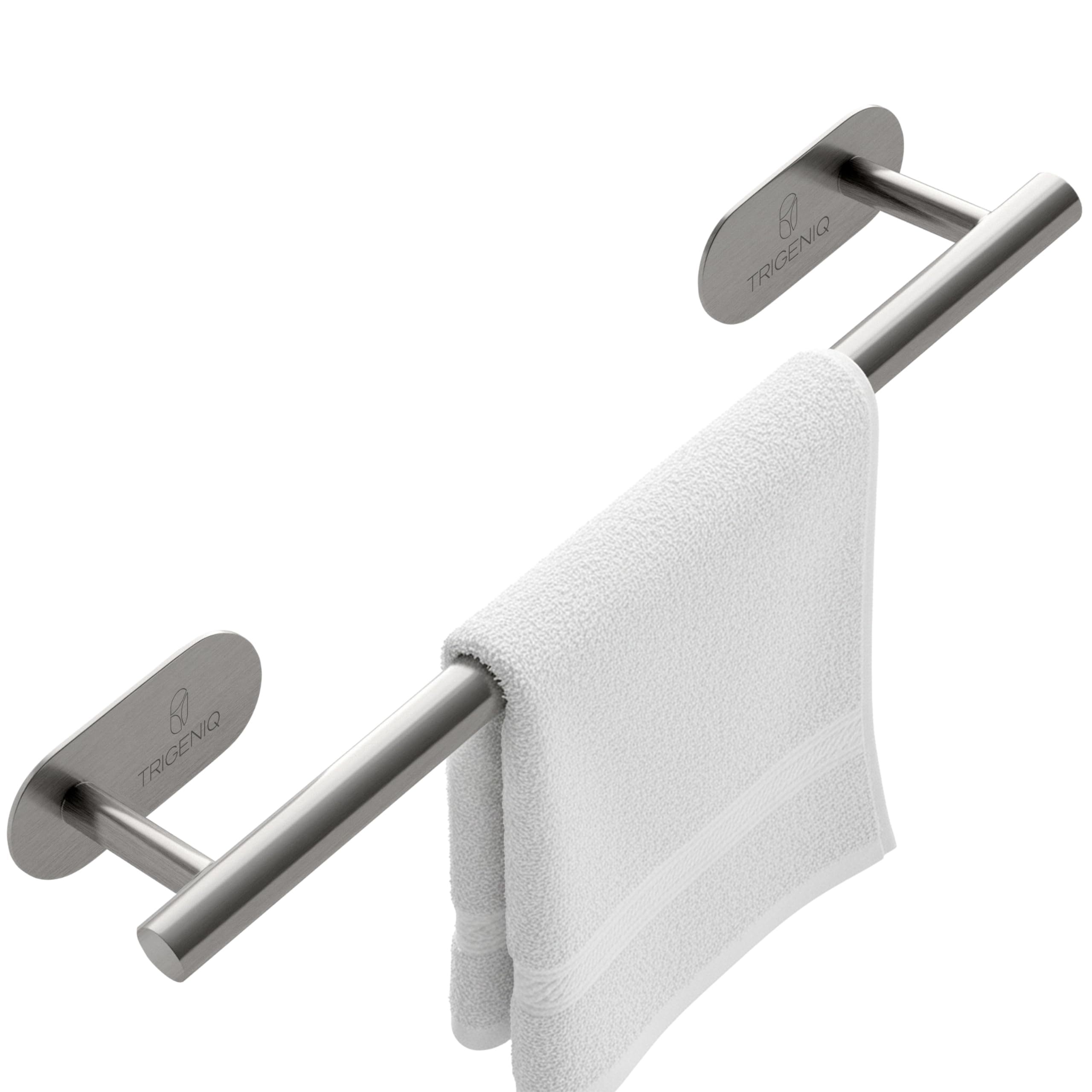 Porta Asciugamani Bagno in acciaio Inox Adesivo 40cm X 7,5cm - Appendi Asciugamani Bagno - Adesivo Extra Resistente