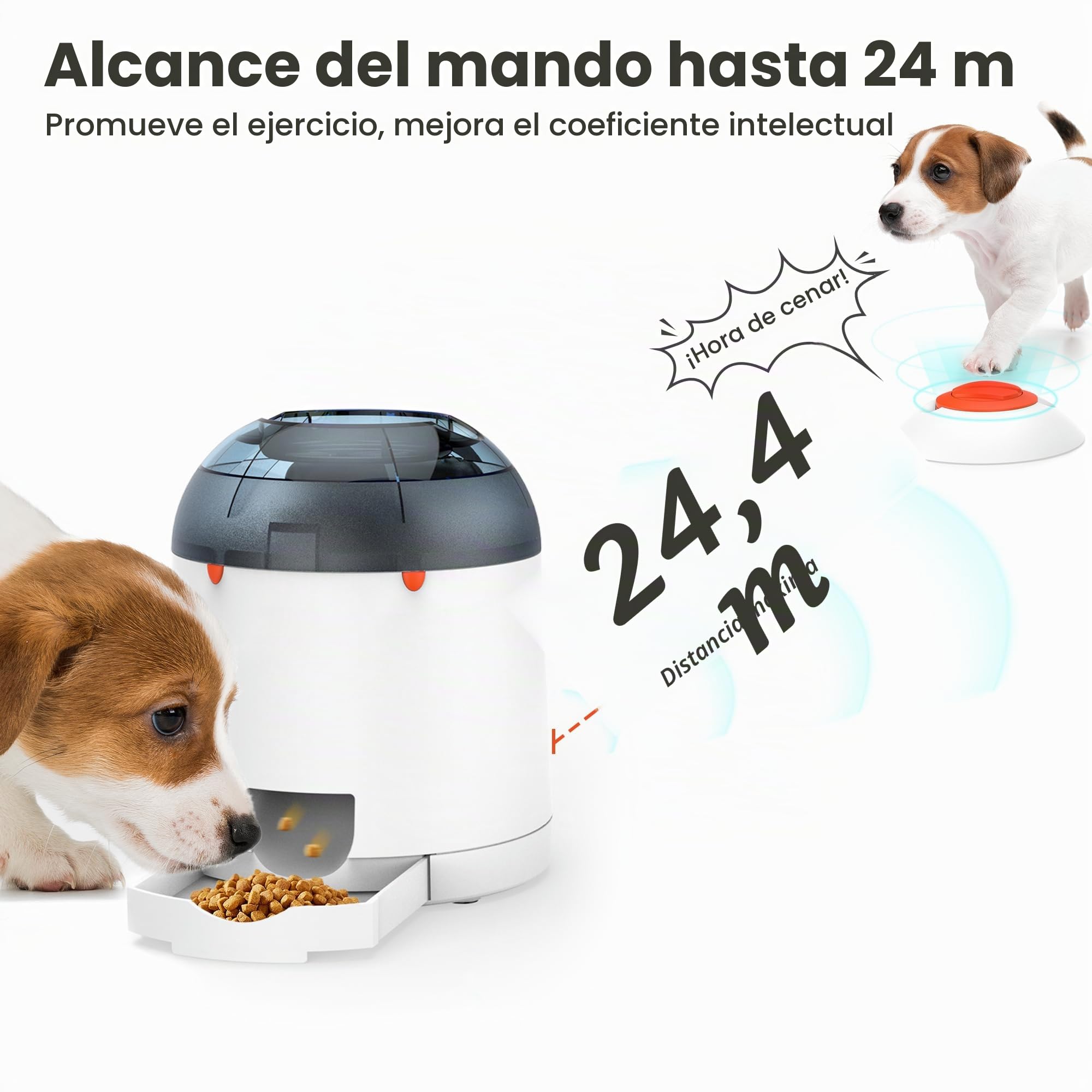 Potaroma Juguete alimentador de Rompecabezas para Perros, Entrenamiento Interactivo de coeficiente Intelectual, Juguetes electrónicos para Perros, dispensador automático de golosinas Recargable,