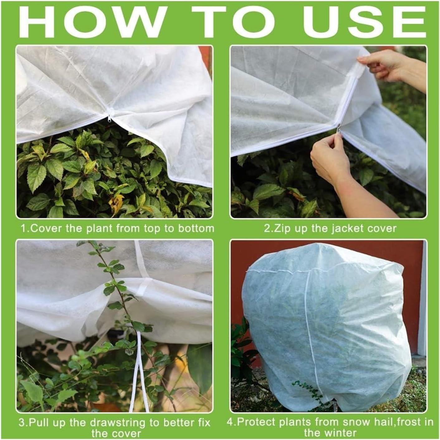 Plant Frost Protection Covers,Garden Plant Frost Protection Covers,Plant Freeze Protection Covers Blanket Reusable Shrub Jacket Covers with Zipper