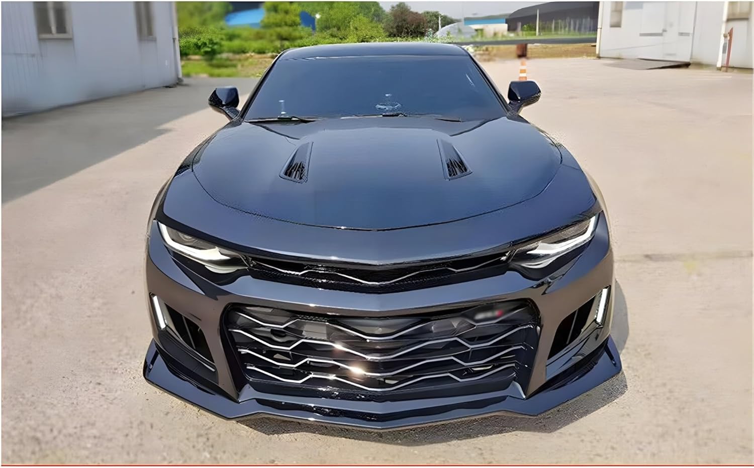 2PCS Universal Type Car Air Flow Intake Hood Scoop Bonnet，ABS Vent Cover，Black Car Decorative(Black)