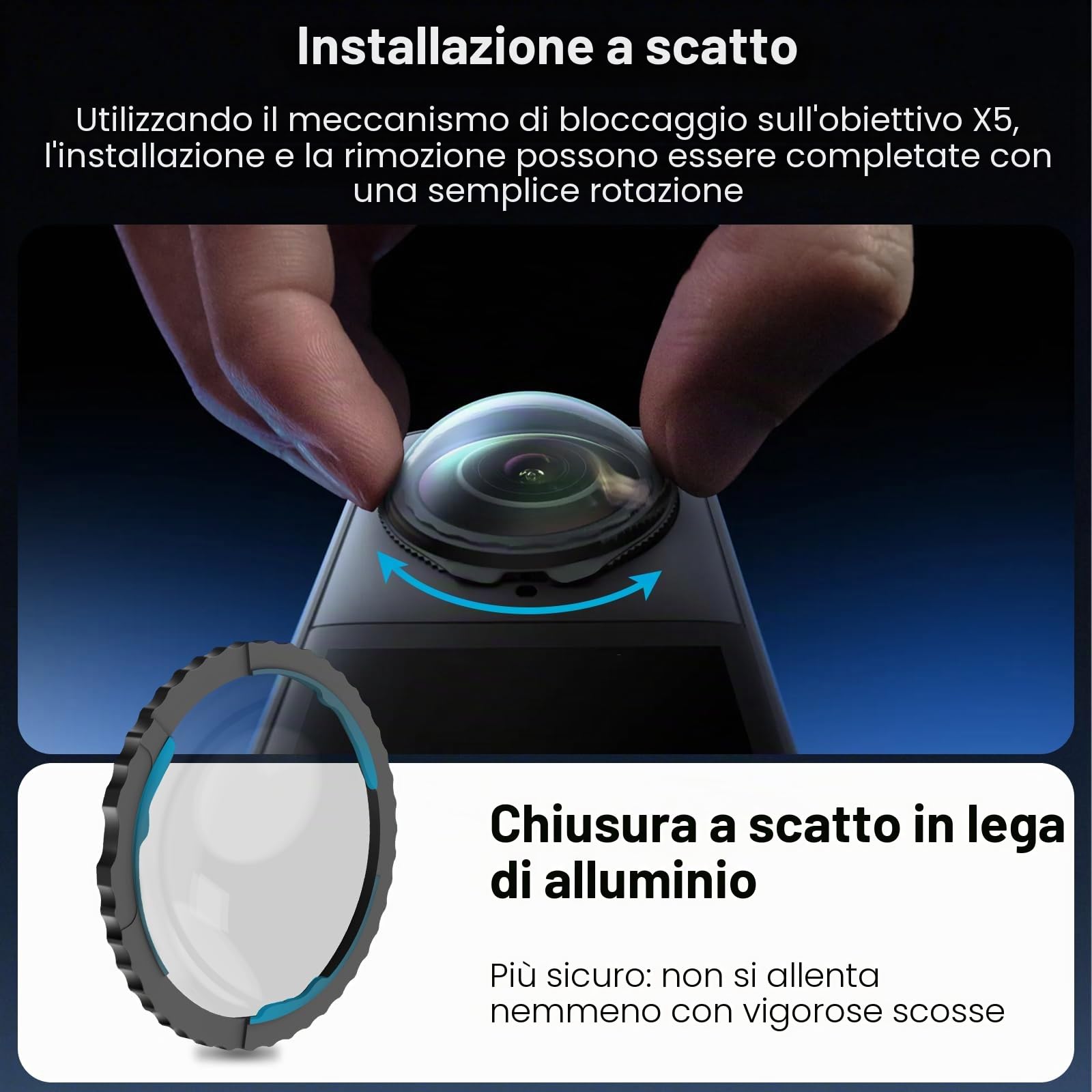 REYGEAK Filtro UV per insta360 X5, doppio rivestimento multistrato, telaio in alluminio multi-rivestito HD Optical Glass protezione standard (UV)