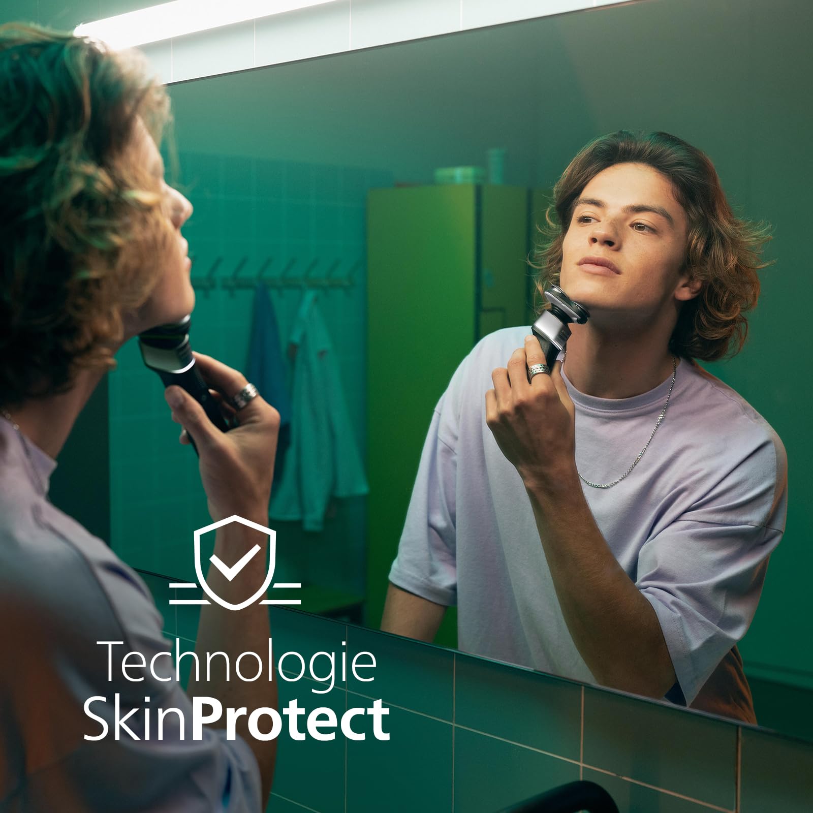 Philips 5000X Series - Rasoir électrique 100 pourcent étanche, technologie SkinProtect, tête flexible à 360°, 1 h de charge / 5 min - Charge rapide, capot de protection argenté, modèle X5004/00