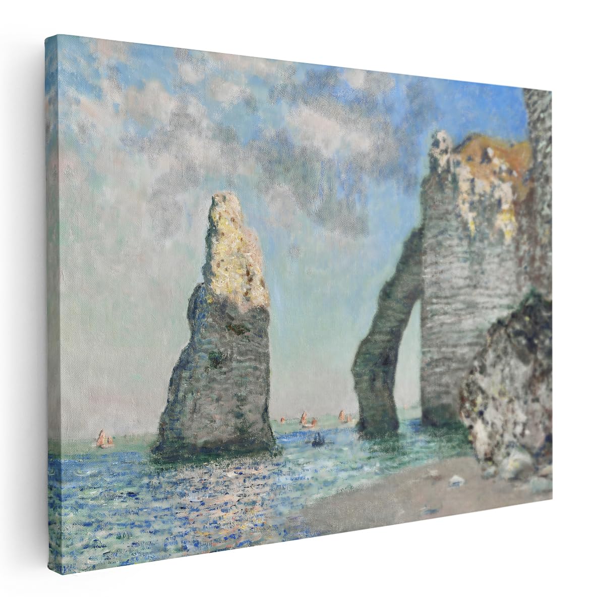 Artaza Leinwand Bilder Klippen Von Étretat - 120x90 cm - Monet Bilder - Wanddeko Meer - Wandbilder Landschaftsbilder