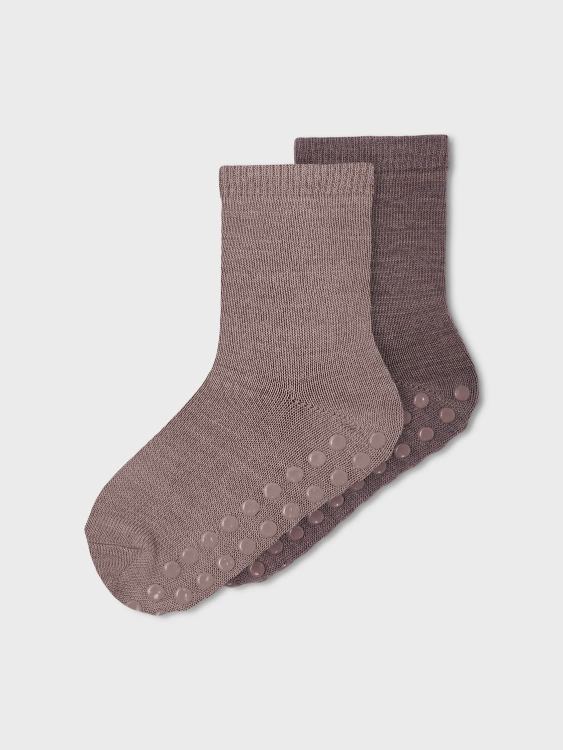 NAME IT Mädchen Nmfwak Wool 2 Pack Sock W/Non Skid XXIII Socken