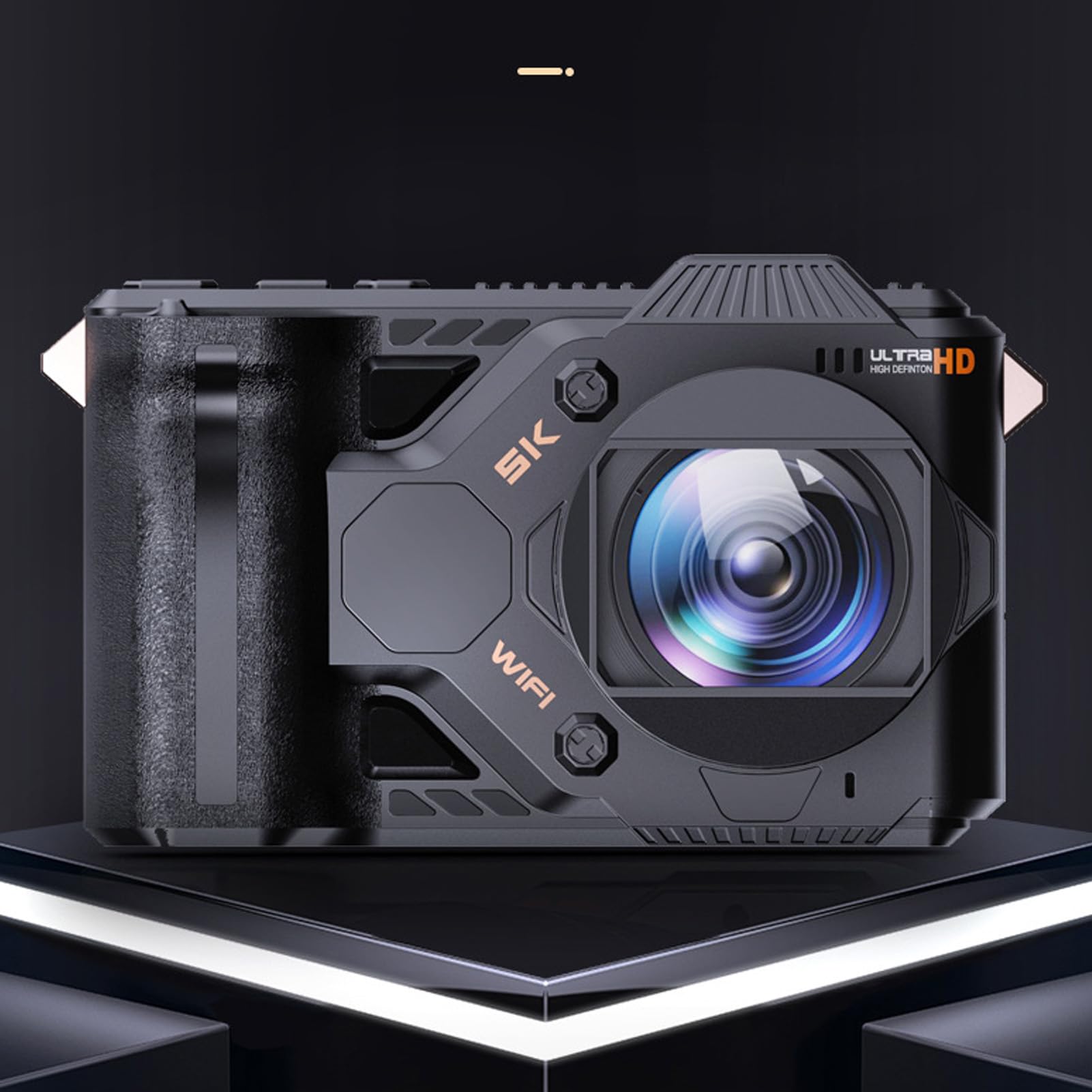 Aparat Cyfrowy 5K 50 MP, Kamera do Vlogowania 5G Wi-Fi z 4,0-calowym Ekranem IPS HD, 50X Zoom, Pełnokolorowy Noktowizor, Efekt Gwiezdnego Nieba, Zabezpieczenie Przed Wstrząsami