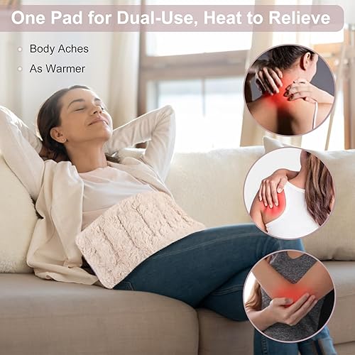 Miniatura 8 de SuzziPad Almohadillas térmicas para microondas para dolor de espalda y cuello y hombros, almohadilla térmica para aliviar calambres de 7 x 18