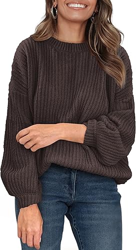 PRETTYGARDEN Fall Sweaters for Women 2025 Fashion Long Sleeve Casual Ribbed Knit Winter Clothes Pullover Jumper Tops