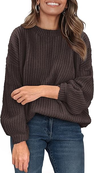 PRETTYGARDEN Fall Sweaters for Women 2025 Fashion Long Sleeve Casual Ribbed Knit Winter Clothes Pullover Jumper Tops