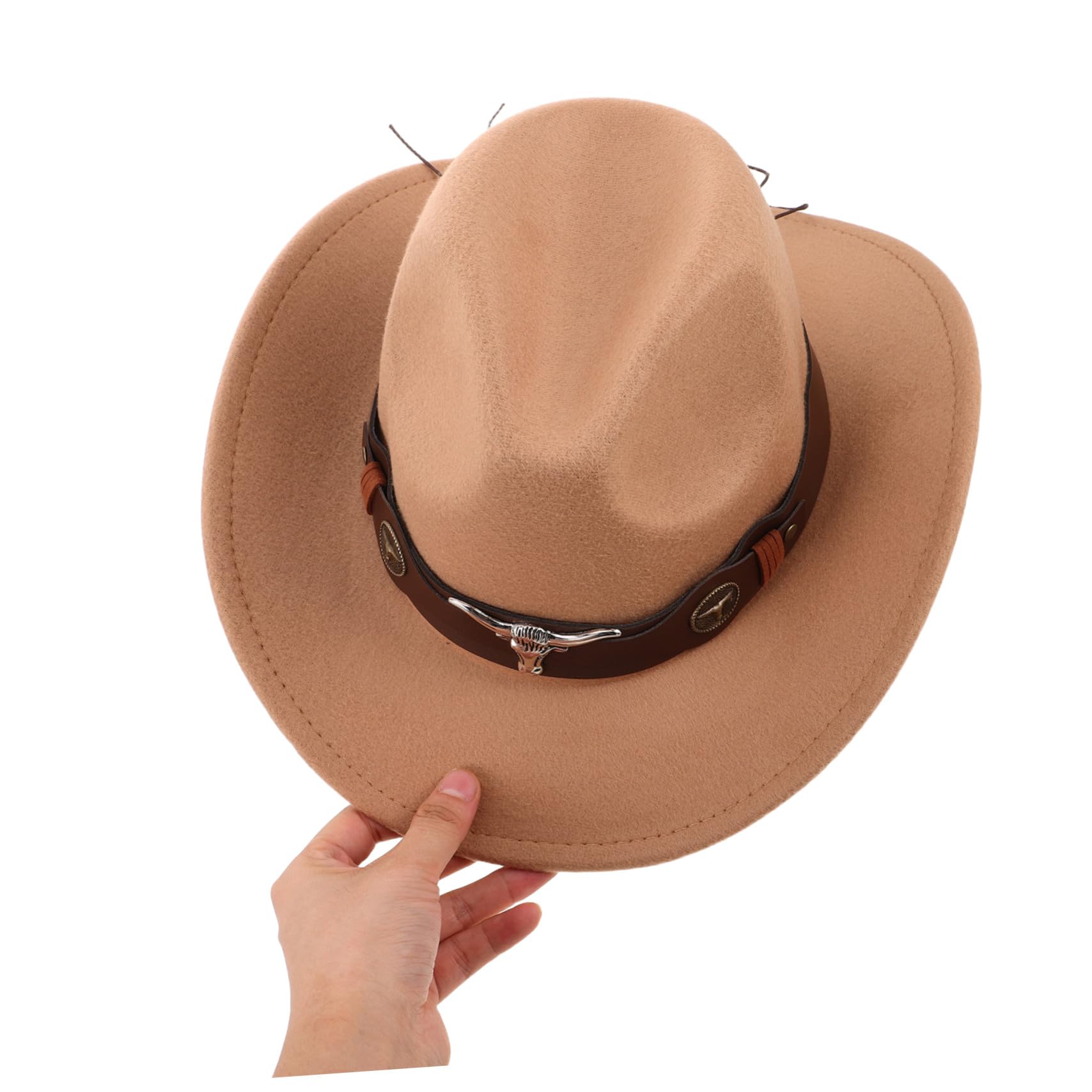 VALICLUD 4pezzi Cappello Western Uomo in Morbido Panno di Fibbia Regolabile e Ala Larga per Protezione Solare Adatto Eventi all Aperto e Outfit Country