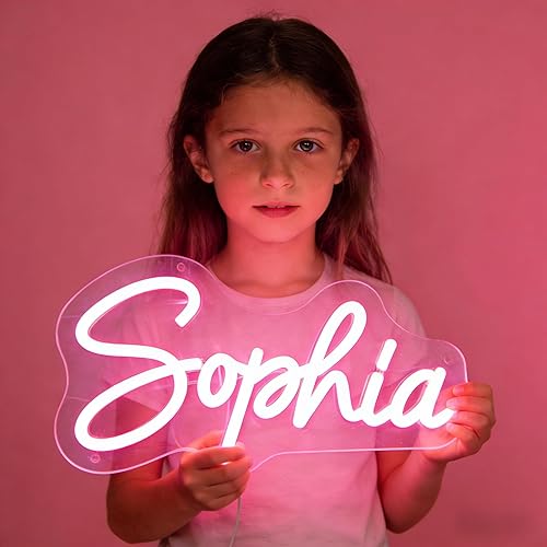 Letrero de neón personalizado, letrero de neón LED personalizable para decoración de pared de dormitorio, letrero de nombre de neón regulable para