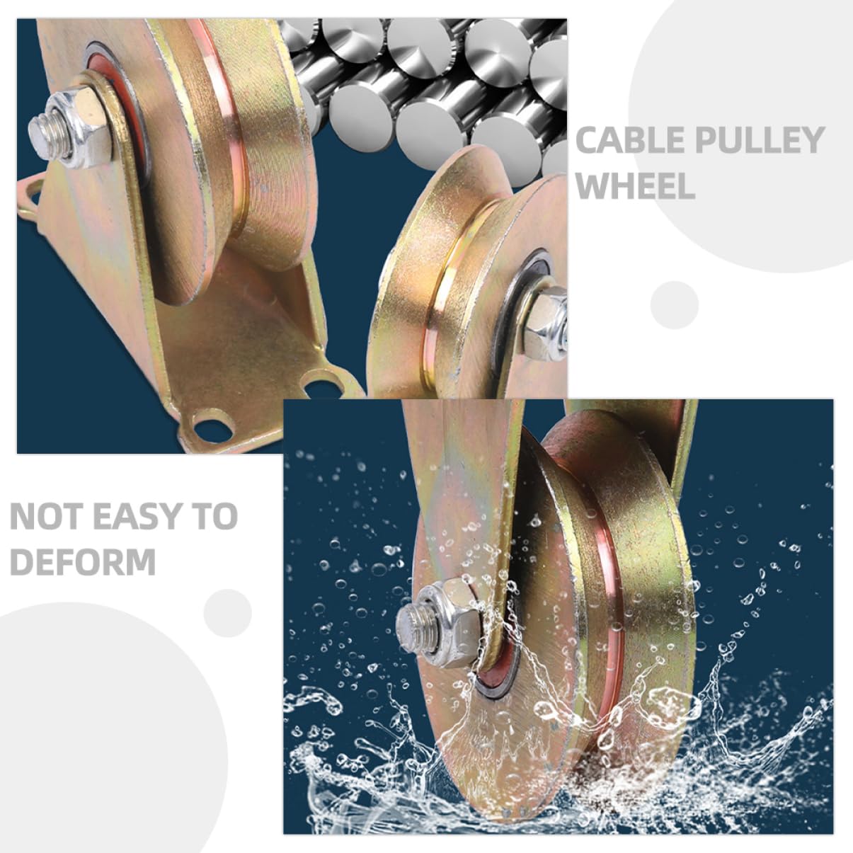 ABOOFAN Cable Pulley Wheel Heavy Duty Traction Pulley for Lifting Systems Smooth Operation Construction Versatile for Industrial Commercial Use