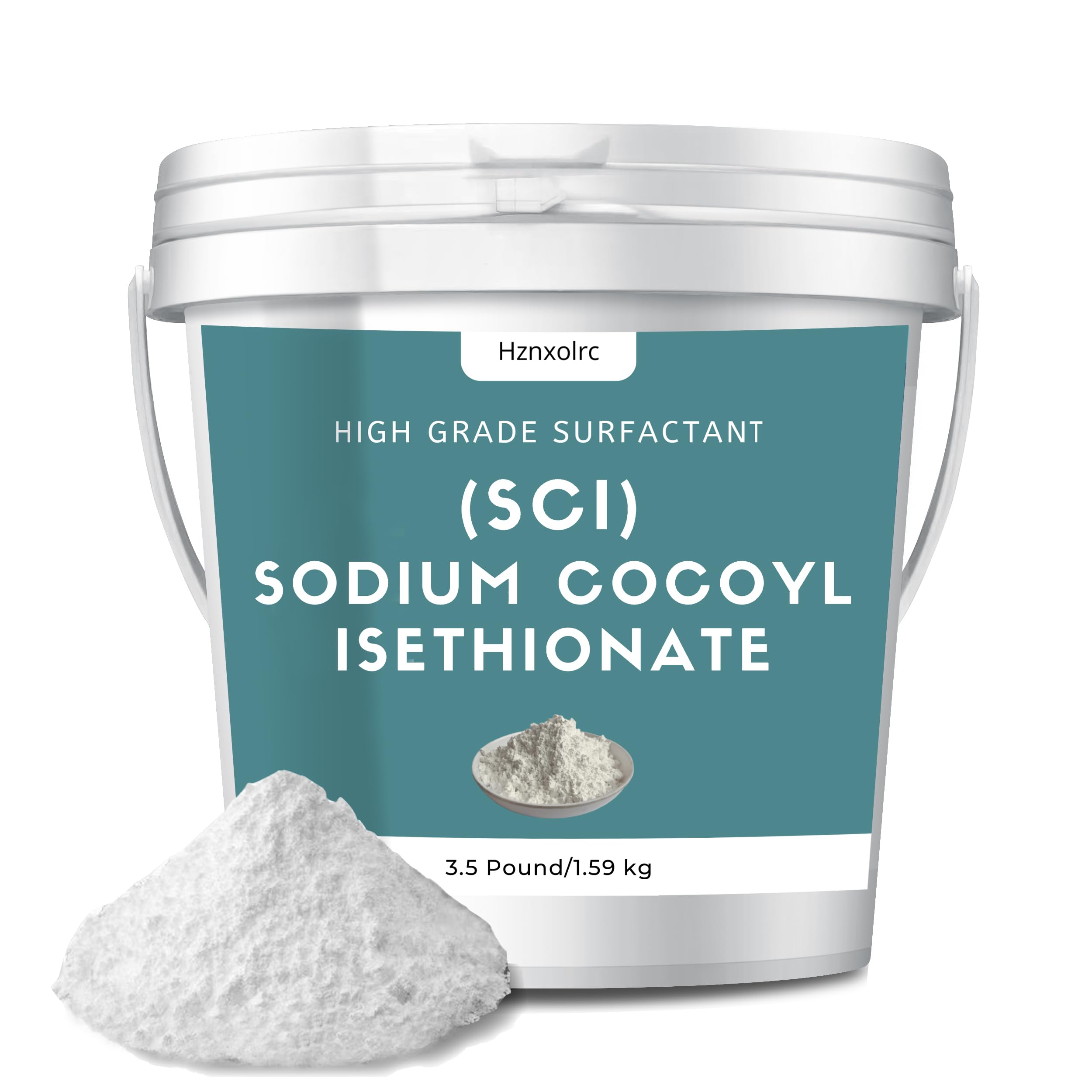 3.5 lb Sodium Cocoyl Isethionate, Premium Sodium Cocoyl Isethionate (SCI) Powder, Amazing Bubbles, Gentle on Skin, Biodegradable, Suitable for Making Bath Bombs, Bath Truffles and More