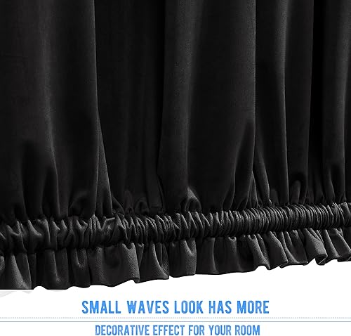 Miniatura 9 de NICETOWN Cortinas de terciopelo gris para puerta pequeña  Panel de cortina corta con bloqueo de luz con aislamiento térmico para sala de