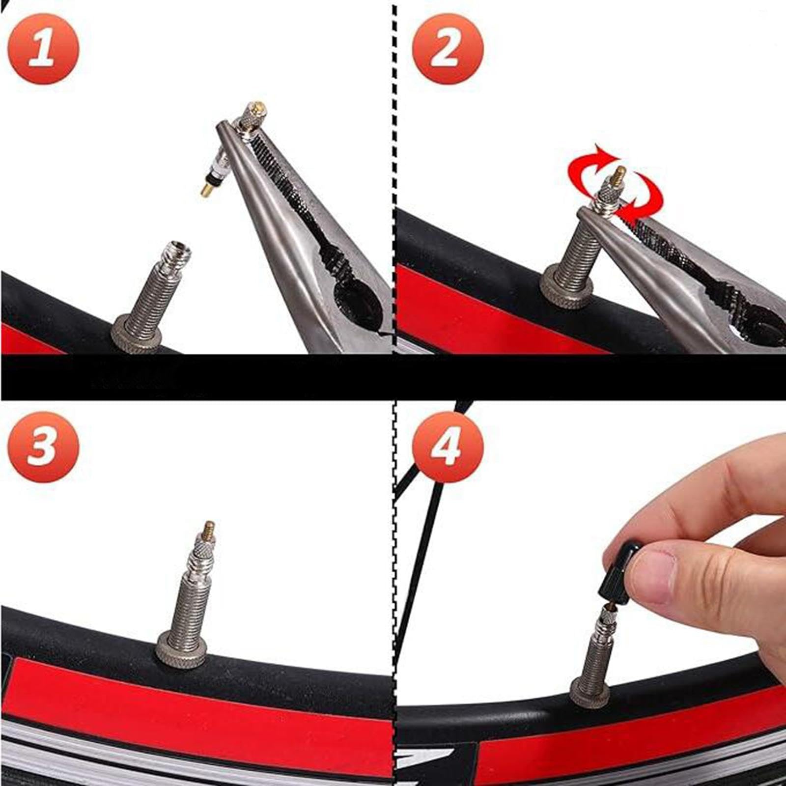 Set da 5 20 valvole Presta per bici da strada senza camera d'aria