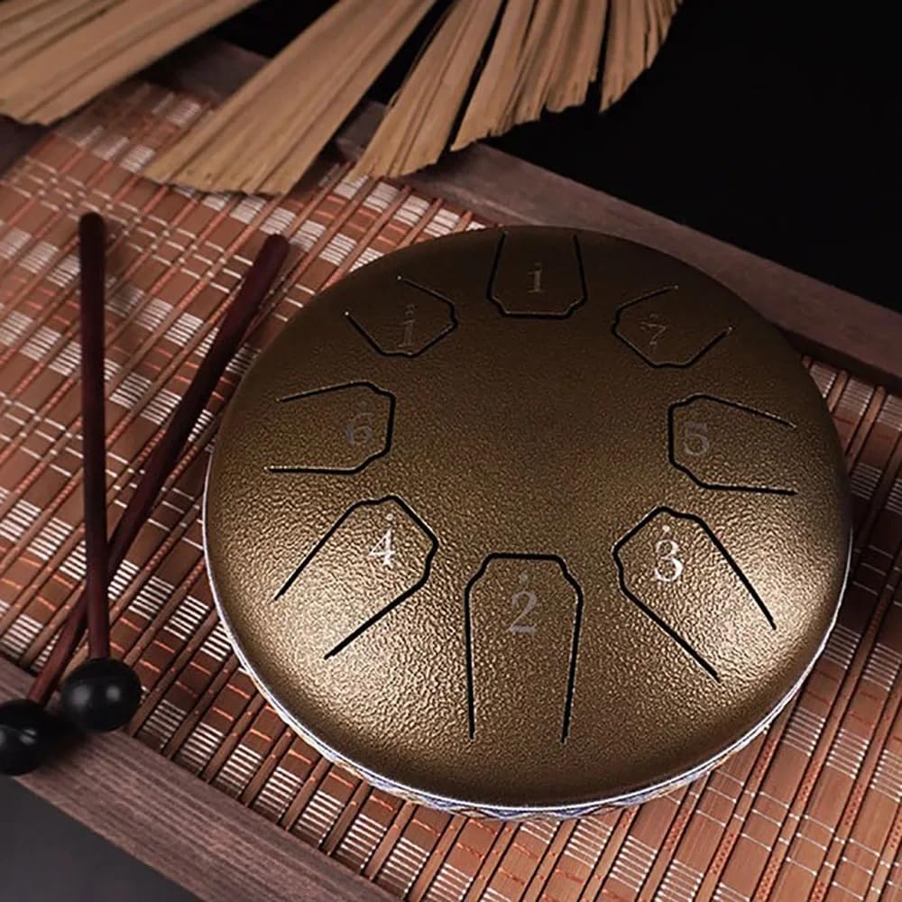 6 pouces 8 tons Mini langue tambour éthéré tambours enfants tambours main en acier Yoga méditation outils à percussion professionnel cadeau (L)