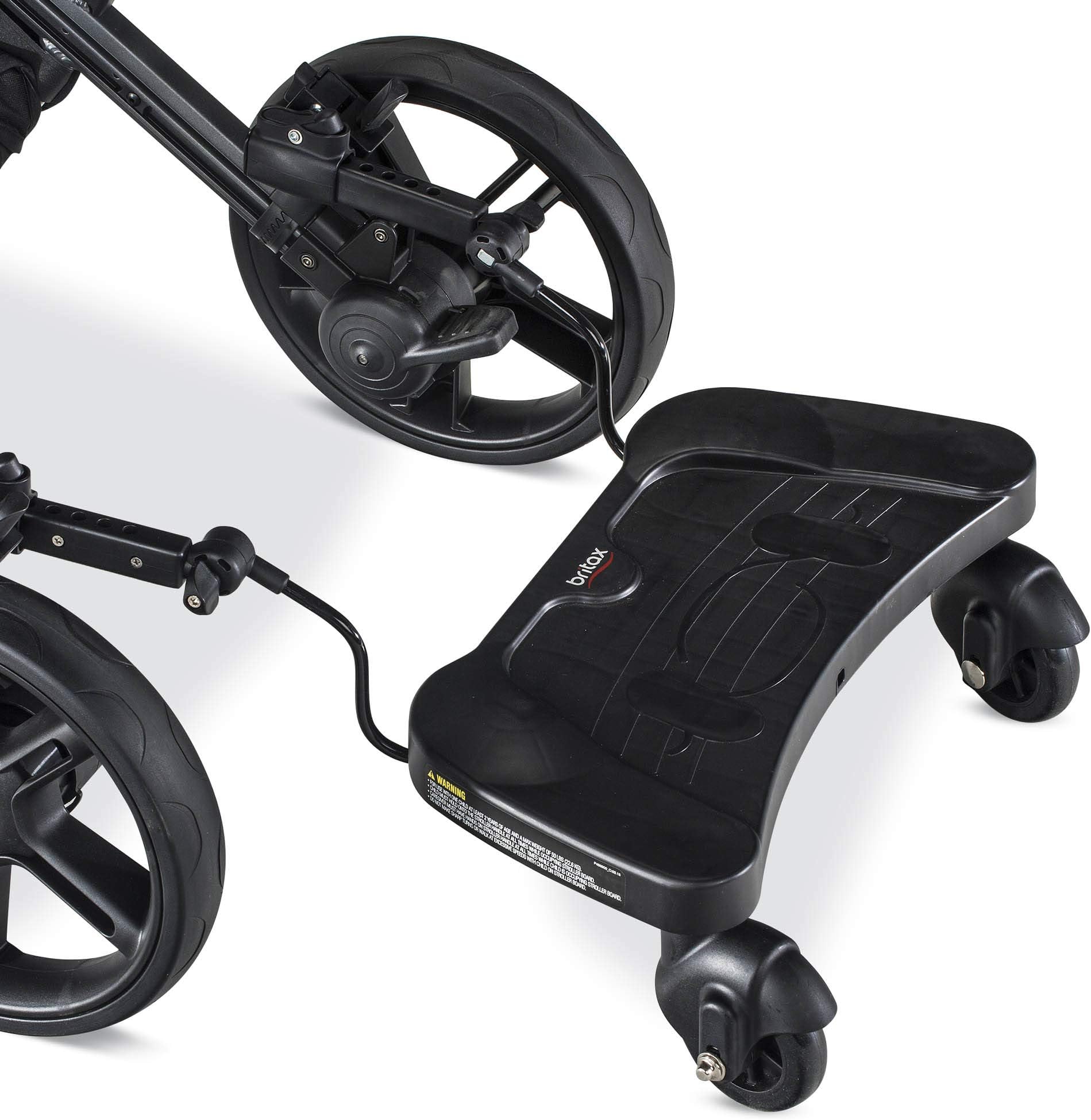 Britax Stroller Ride On Board | 3-Wheel Design for Balance + Quick Release for Easy Install and Removal + Adjustable for Height + Holds Up to 50 Pounds