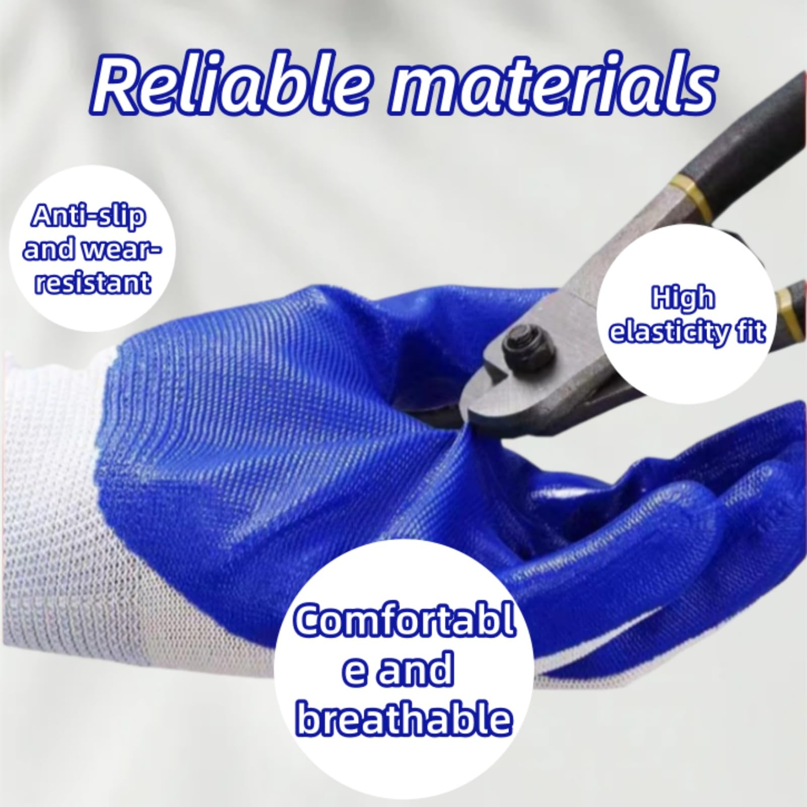 20 Paar Gartenhandschuhe Zweifarbige Rutschfeste Schutzhandschuhe Strick Abriebfeste Arbeitshandschuhe Familie/Leichte Arbeit Mehrszene Handschuhe 32g/36g/40g/42g/45g (42g)