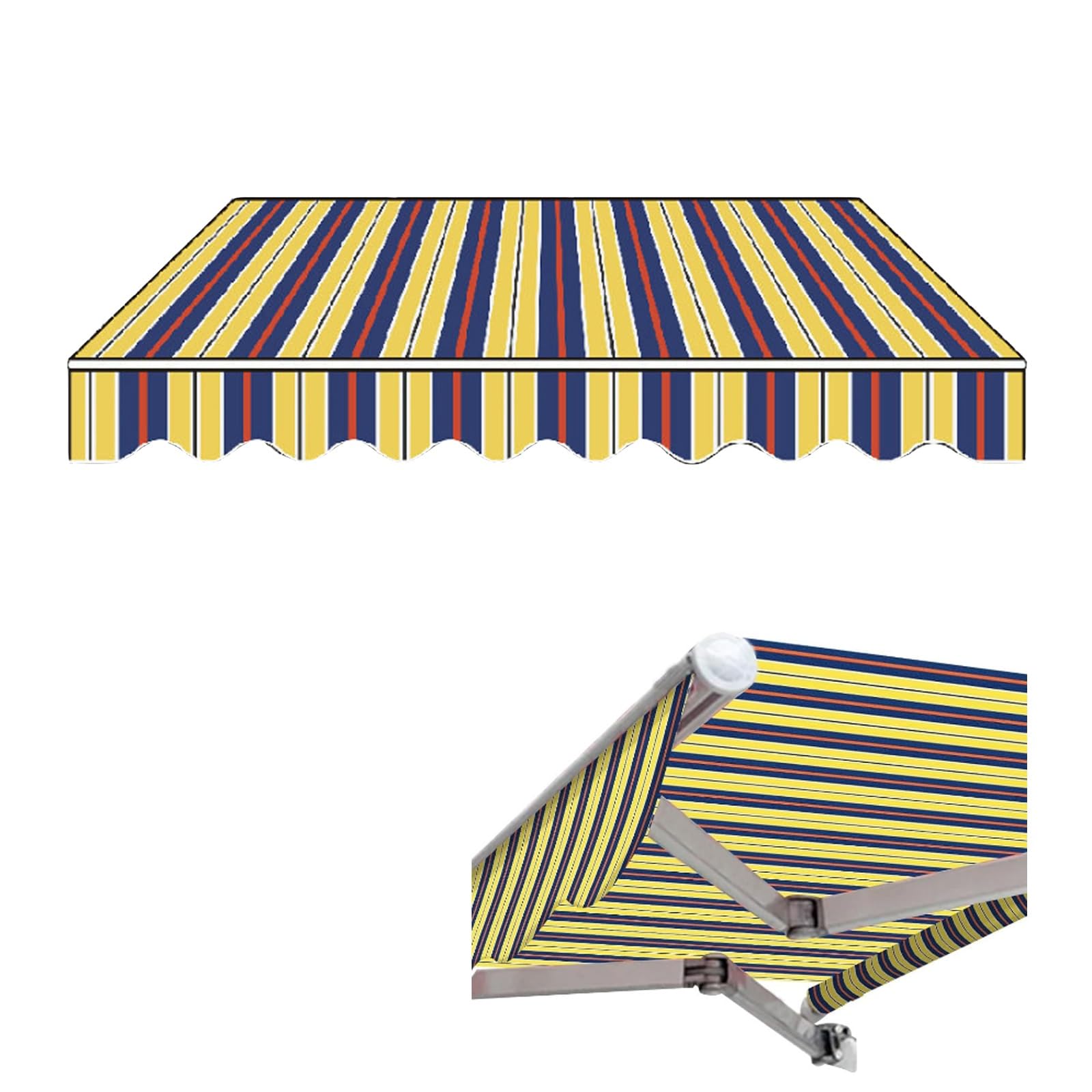 Sunsetter retractable awning fabric replacement,replacement PVC Oxford cloth No frame,Many Sizes Fabric Retractable Awning Top Sunshade Canvas,retractable Patio Door Sunshade,for courtyards(Sma