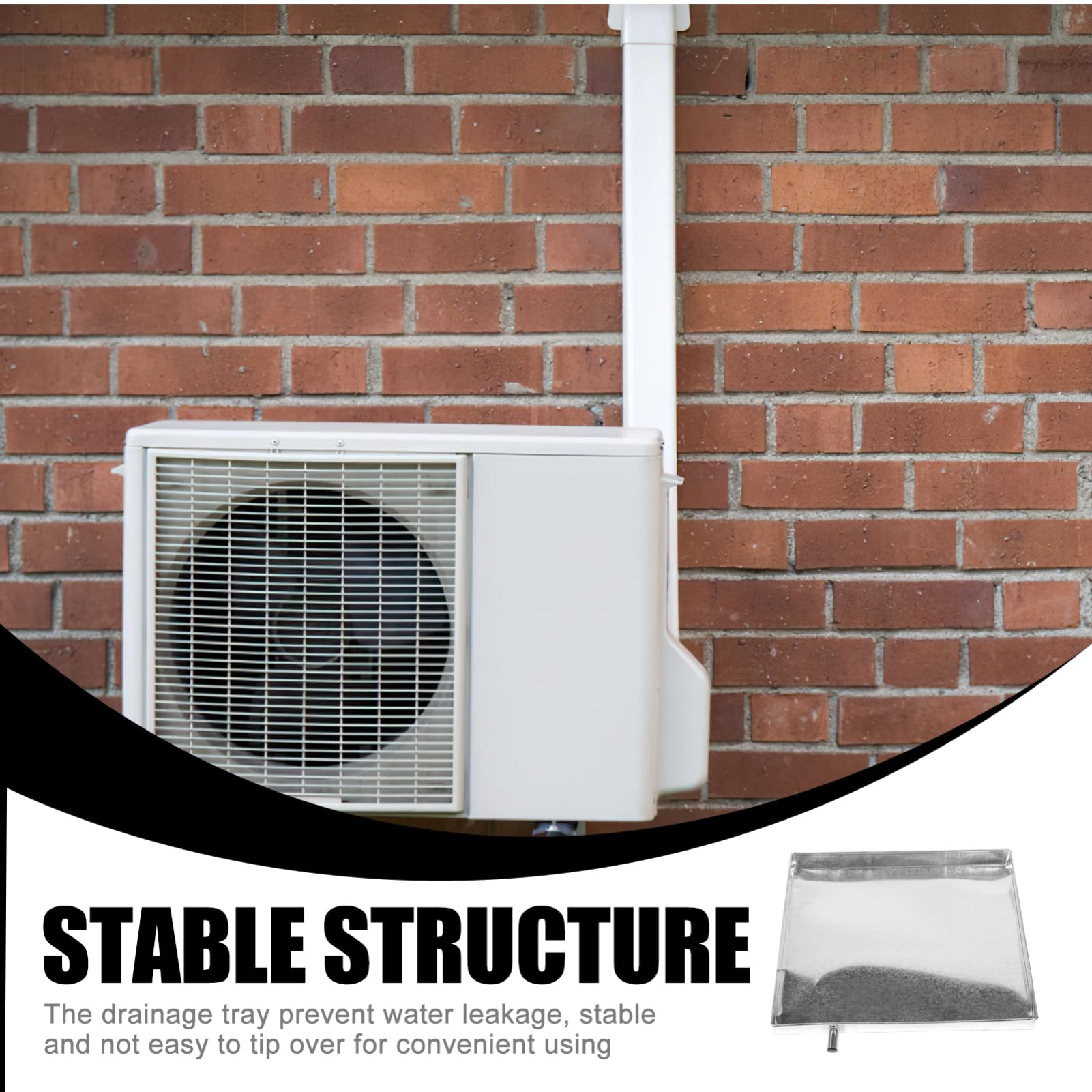 KICHOUSE Bac de Récupération pour Climatisation Fer Galvanisé Plateau de Drainage Fuite Pourités Intérieures et Extérieures Bac à Gouttes Polyvalent pour Usage Intérieur et Extérieur