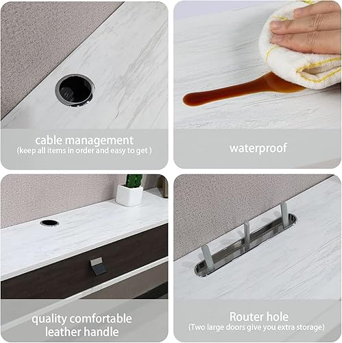 Miniatura 12 de Pmnianhua Estante flotante para TV, 55 pulgadas, soporte flotante para TV montado en la pared, consola multimedia, consola de TV de pared, estante