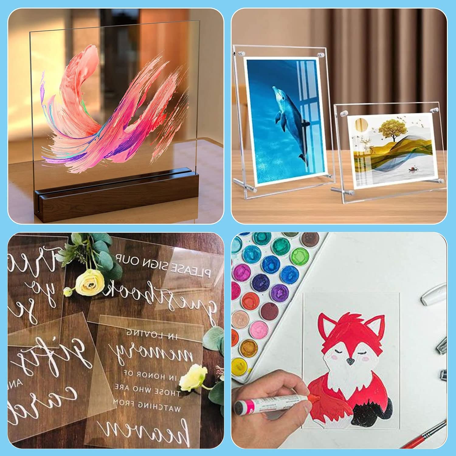 5 Pièces Plaque De 2 Mm Acrylic Sheet Sheets Plastic For Home Home Decorations Do It Yourself Crafts,Photo, Display, Painting ((13 X 18cm