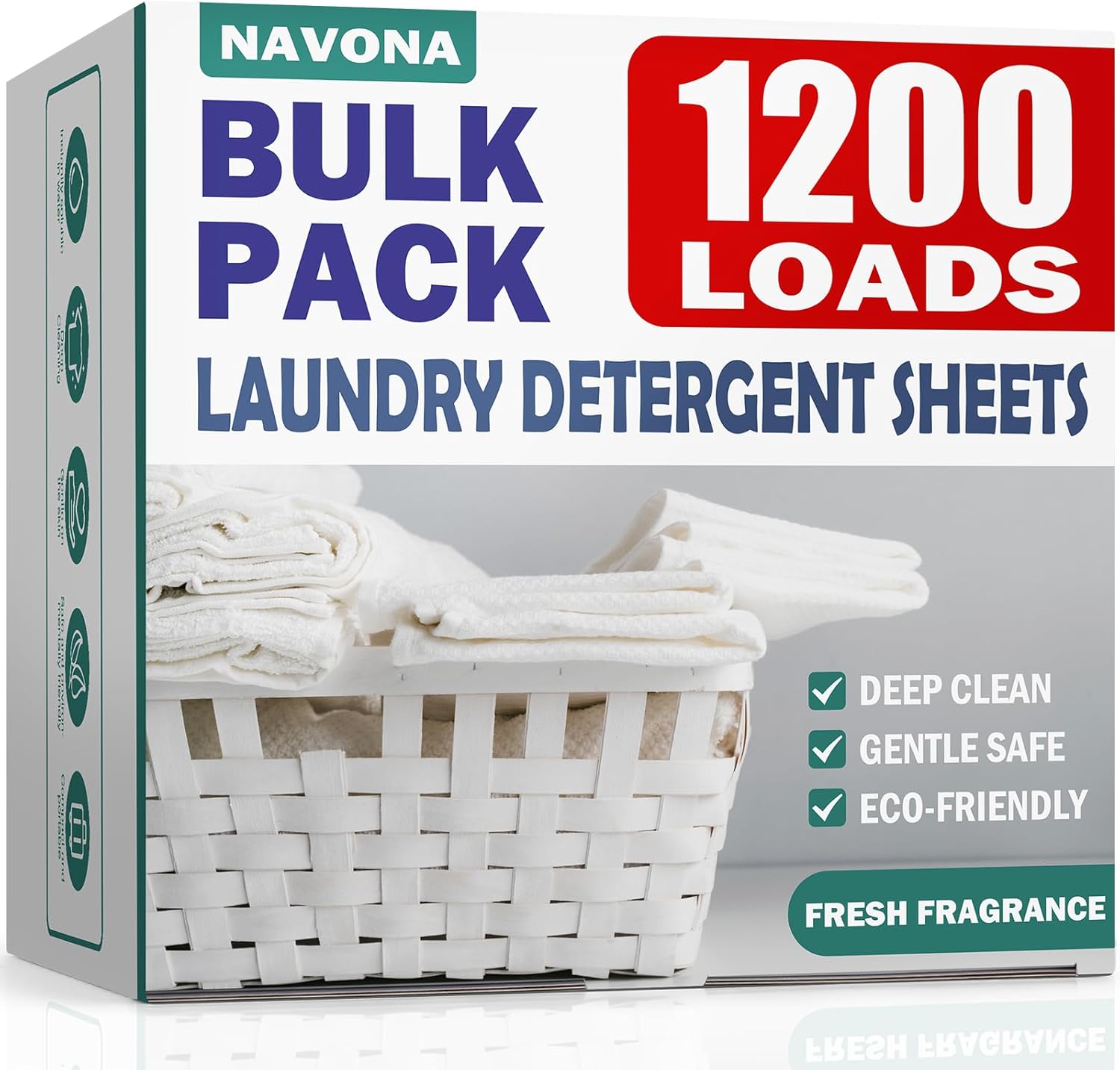 1200 Loads Laundry Detergent Sheets, Eco-friendly Laundry Sheets, Powerful Cleaning, Suitable for Homes, Dorms, and Apartments - [Fresh Scent]