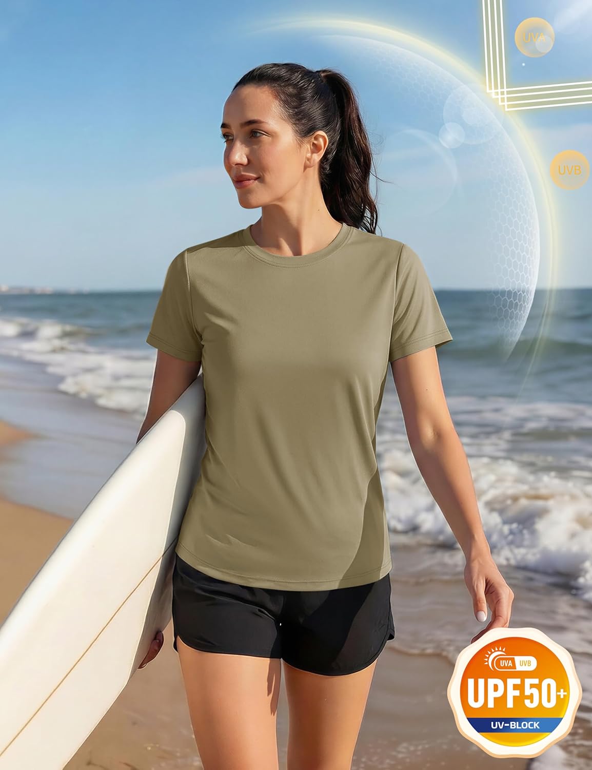 TACVASEN Women's Short Sleeve Workout Shirts UPF 50+ Sun Protection Quick Dry Athletic Tops for Running Gym Tee - Image 4