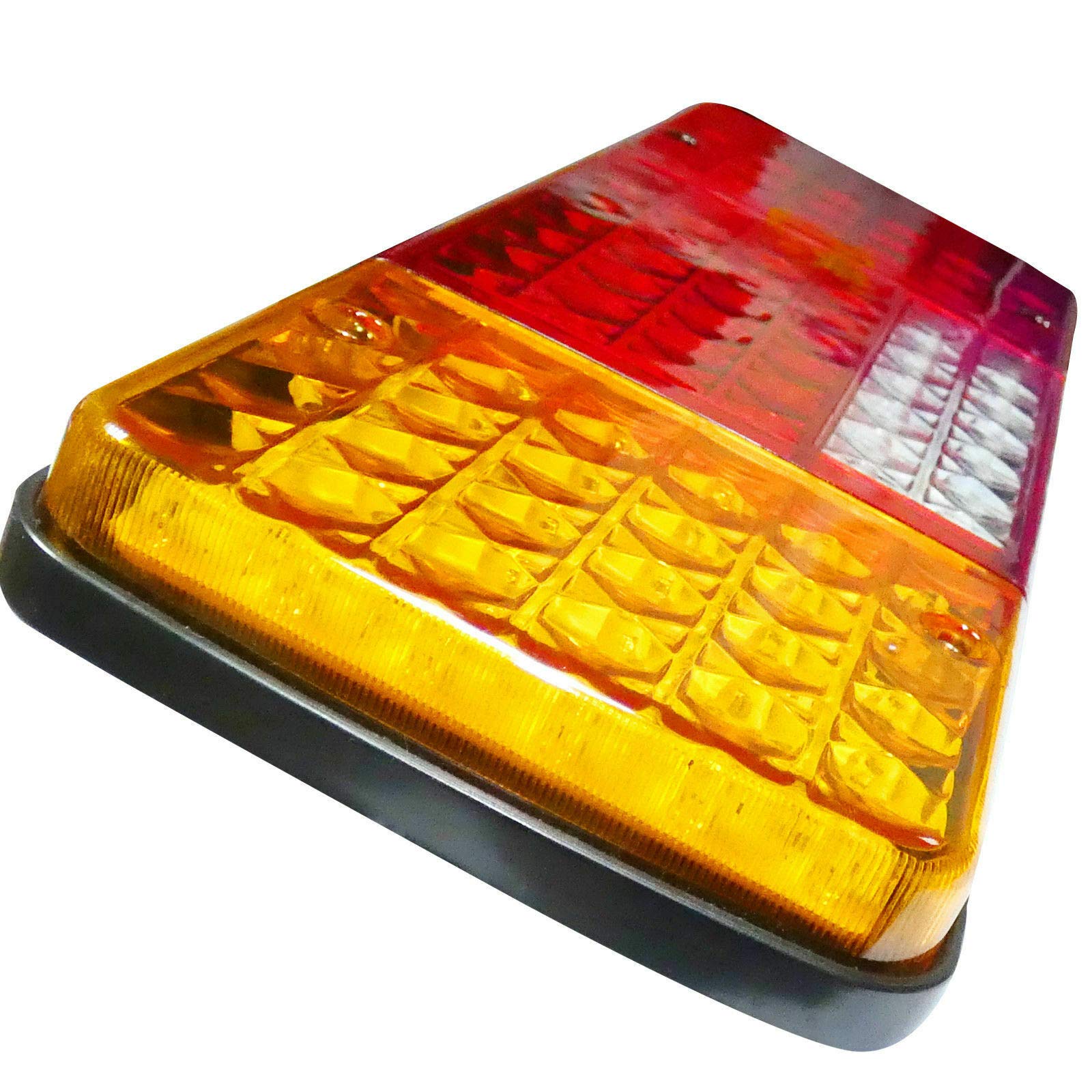 J/J Luci posteriori a LED, 12 V, 5 funzioni, design ultra sottile, per camion, rimorchio, ribaltabile, autocarro, camper ecc., 2 pezzi