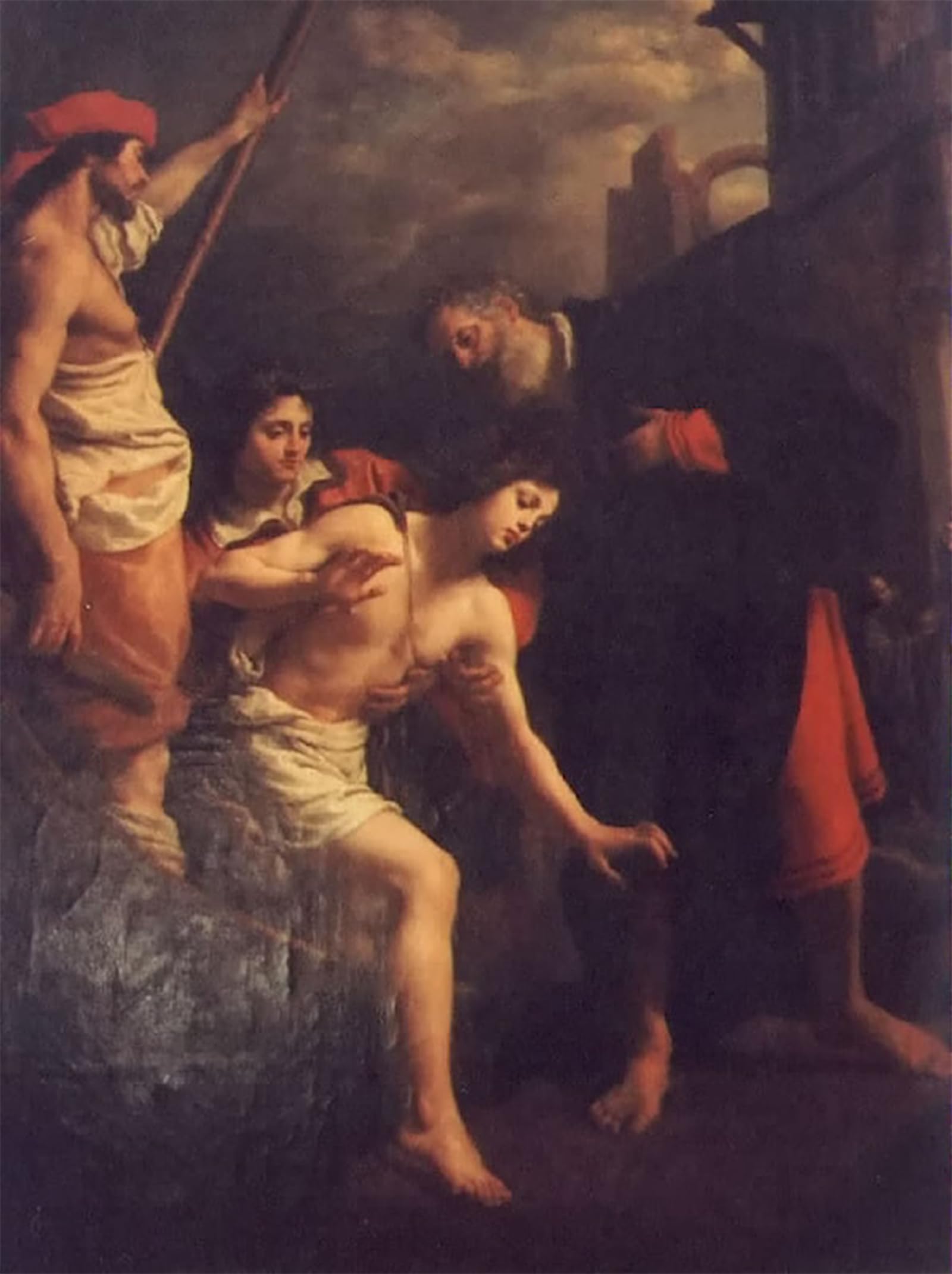 POSTERIIk Vintage Classic Picture Landscape Artwork the Hospitality of Saint Julian by Cristofano Allori Portrait Canvas Painting for Office Home Decor 60x90cm