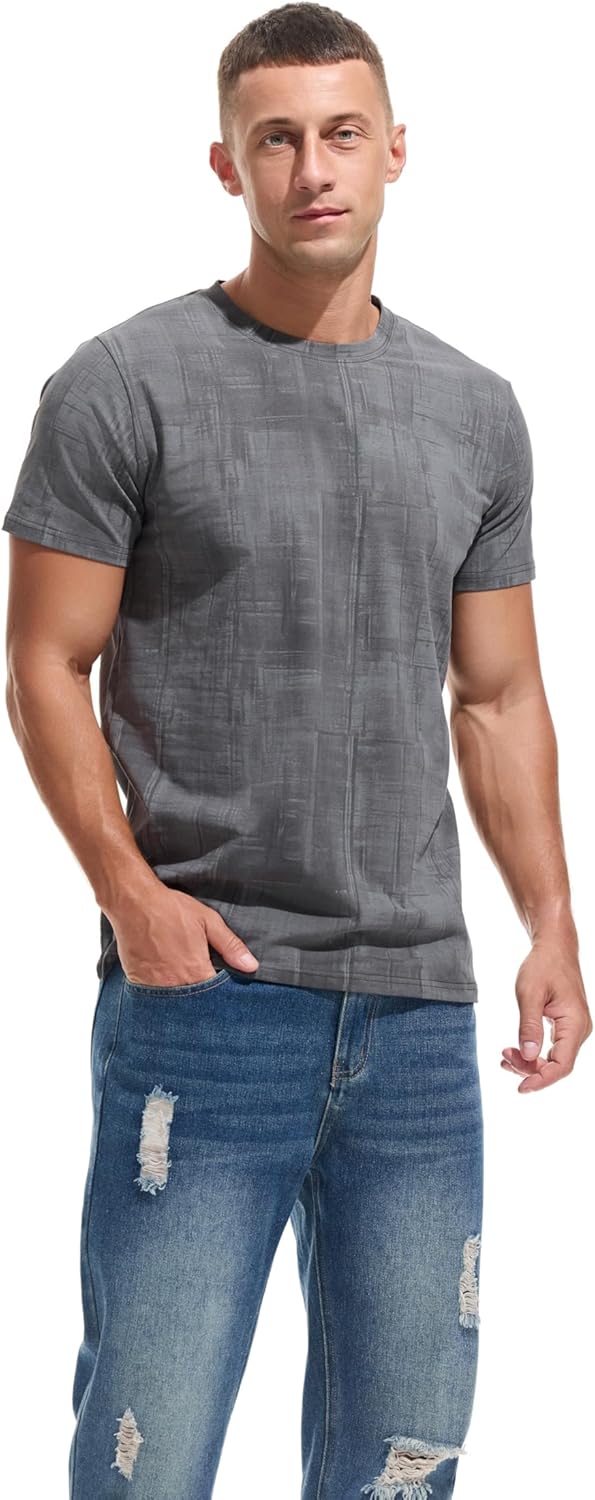 KLIEGOU Men's Graphic T-Shirt 95% Cotton Crew Neck Short Sleeve Tee Soft Stretch Casual Printed Top - Image 3