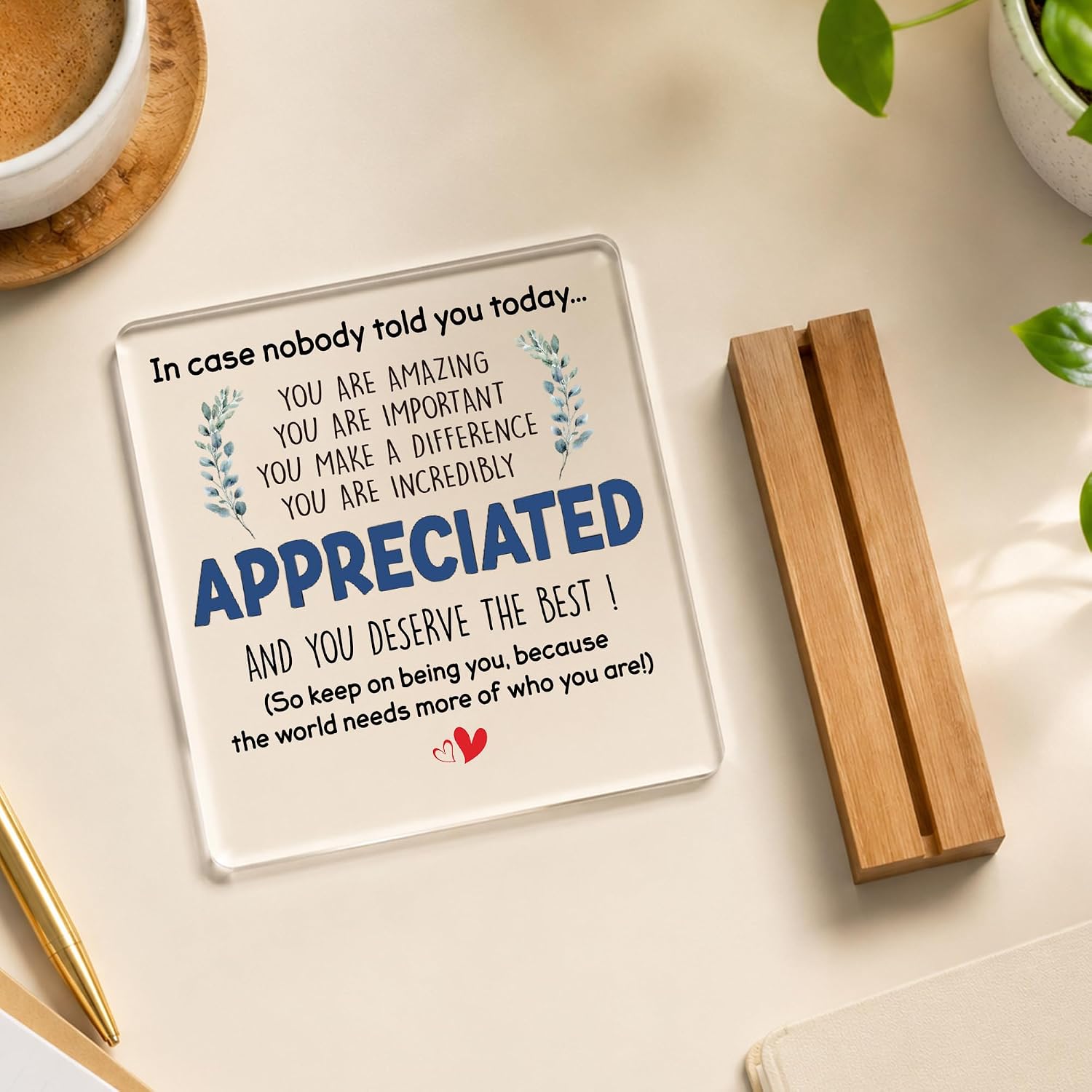 Thank You Appreciation Gifts for Coworker, Inspirational Acrylic Desk Sign image 5