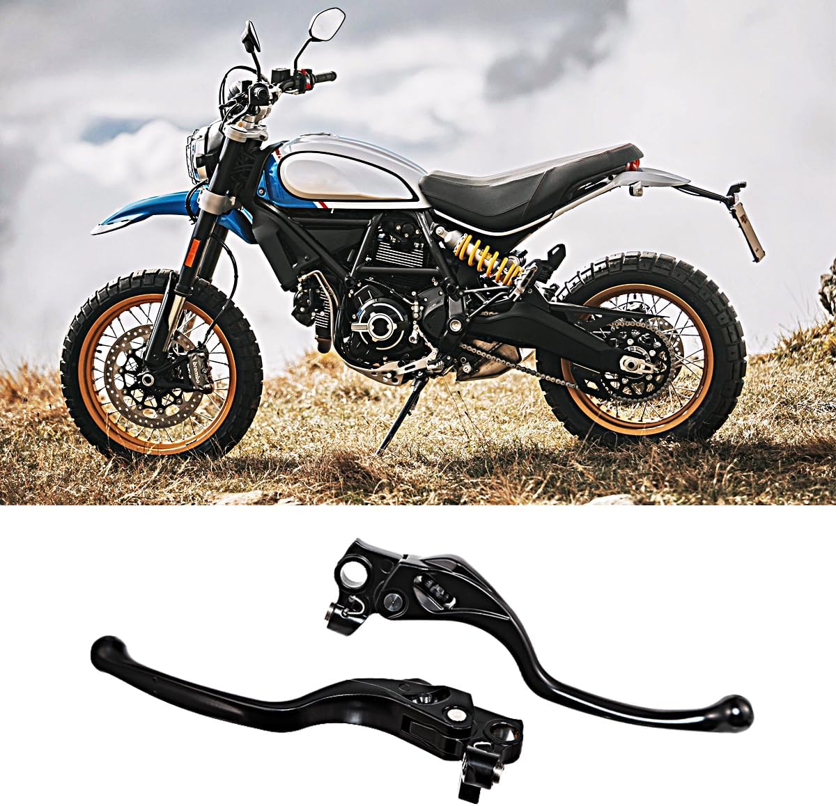 Motorcycle Black Brake Clutch Levers Compatible for Ducati Scrambler 800 1100 by Hydraulic 2018-2023