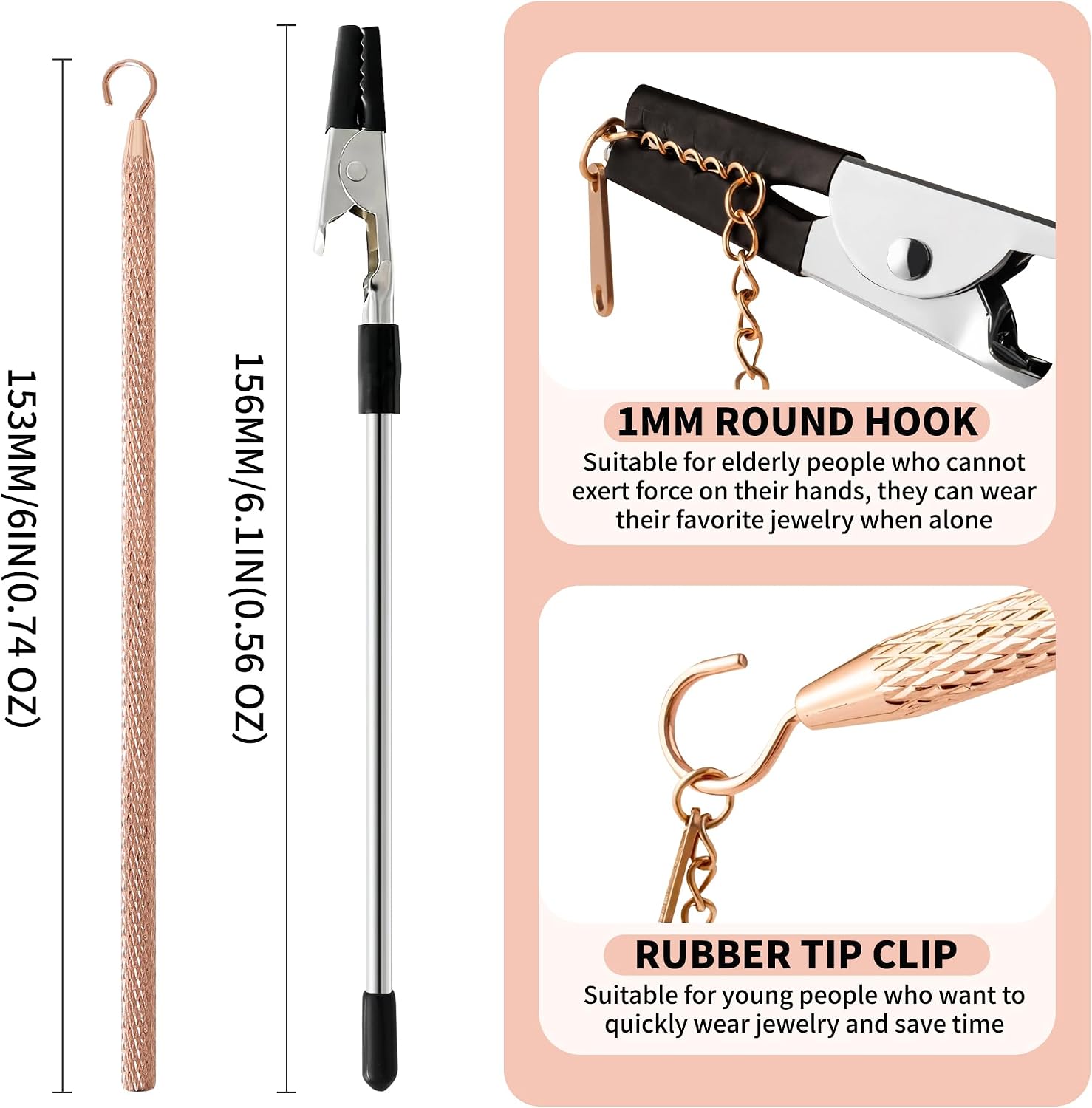 2 Pcs Bracelet Helper Tool，Bracelet Helper to Put on Yourself，Handy Fastener Assistant Tool for Jewelry Clasps, Necklaces, Zippers & Crafts