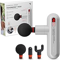 Vista 11 de Sharper Image Pistola de masaje de percusión de tejido profundo, Powerboost Move Evo, masajeador de mano recargable para calor y frío, 4 velocidades