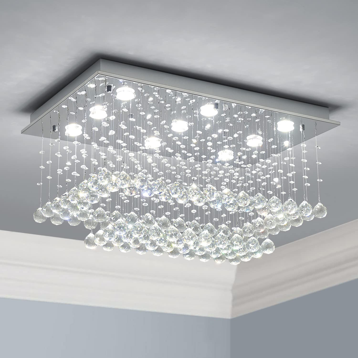 Saint Mossi K9 Crystal Flush Mount Chandelier