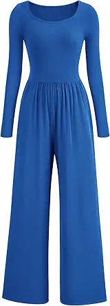 PRETTYGARDEN Womens Jumpsuits Dressy Casual Fall Fashion 2025 Trendy Long Sleeve Wide Leg Rompers Spring Work Office Outfits