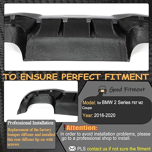 Miniatura 6 de MCARCAR KIT Difusor trasero de fibra de carbono para BMW Serie 2 F87 M2 Coupé 2016-2020 CF difusor de parachoques trasero inferior Kit de cuerpo de