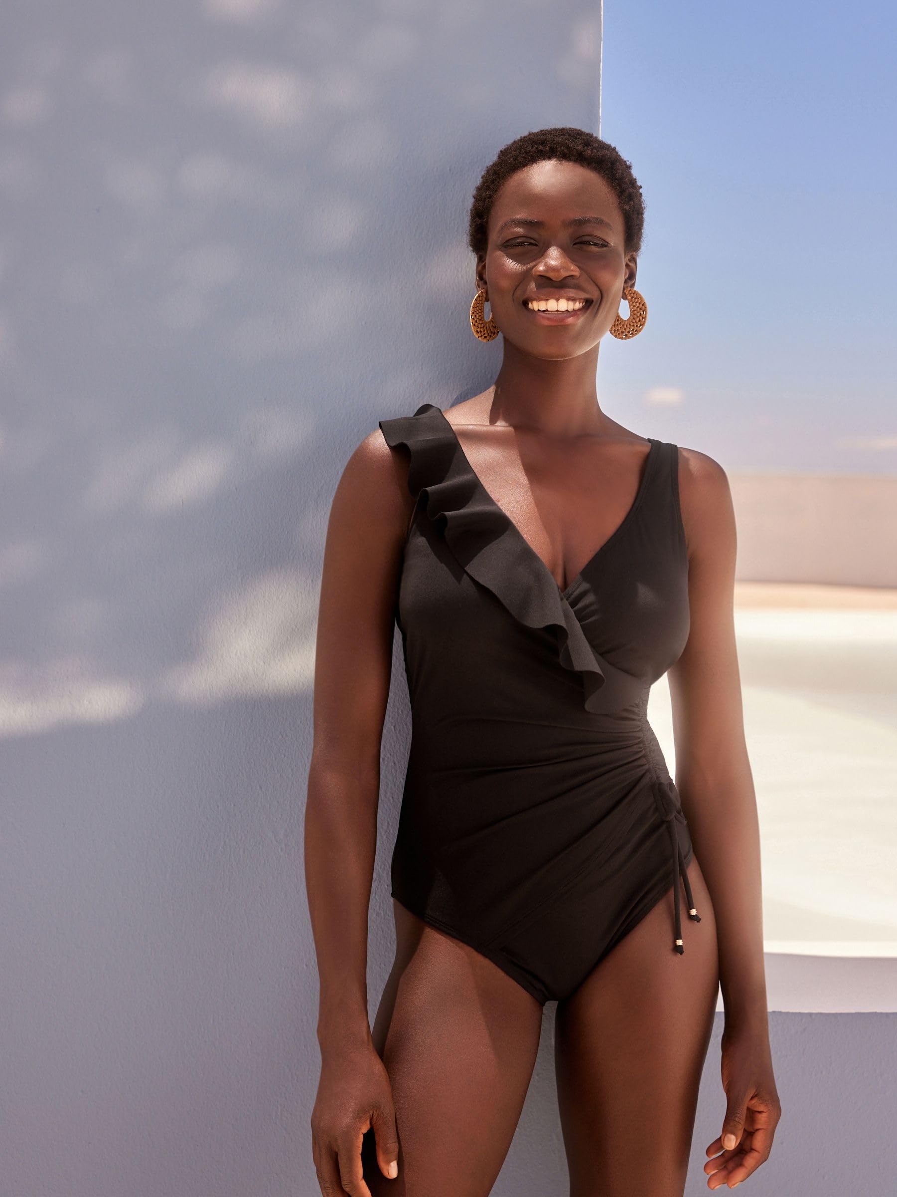 NEXT Donne Costume Intero Modellante con Ruches Incrociate | Adulto