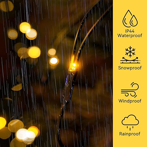 Miniatura 6 de 11.5 pies x 5 pies Luces de red solares para exteriores, luces de malla impermeables de 240 LED con alimentación solar y USB de 2 vías, control