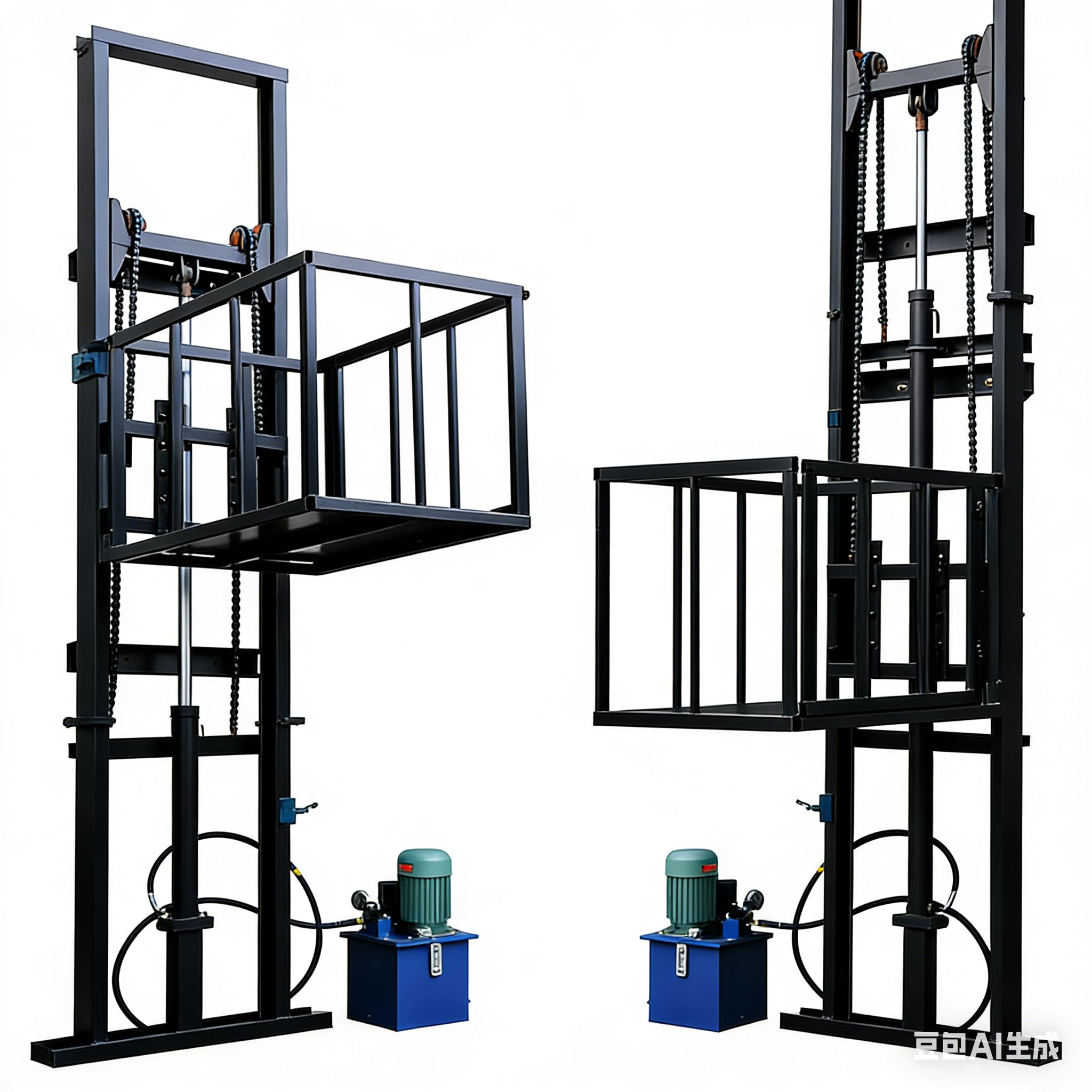 1 Tonne Elektrischer Hydraulischer Frachtlift für Lager & Fabrik - Hochbelastbare Stahl-Vertikal-Hebebühne mit Überlastschutz & Notabstiegsfunktion (3 Meter)
